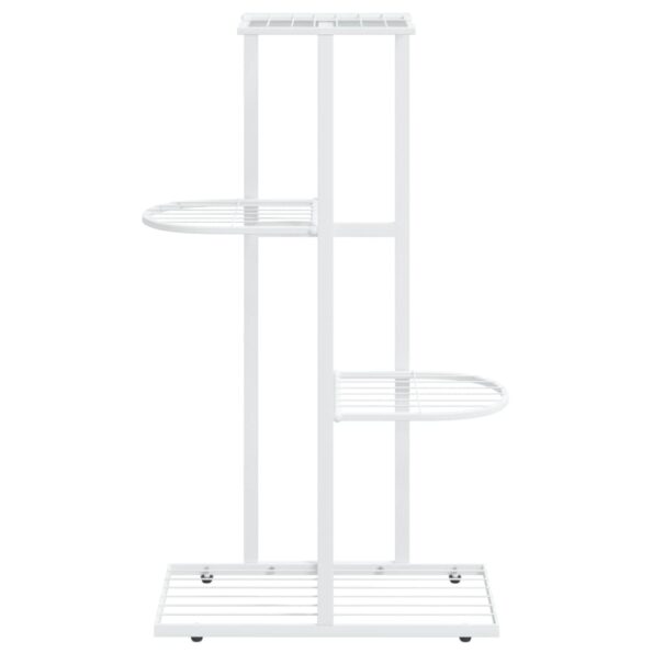 vidaXL 4-poschodový stojan na kvety 43x22x76 cm biely kov – Obrázok 3