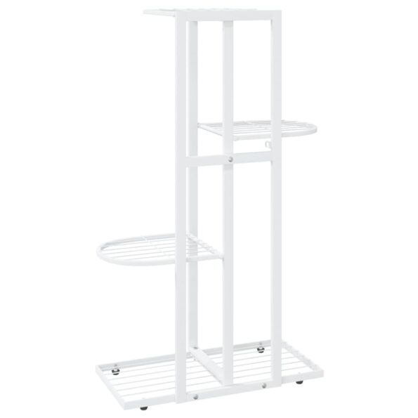 vidaXL 4-poschodový stojan na kvety 43x22x76 cm biely kov – Obrázok 5