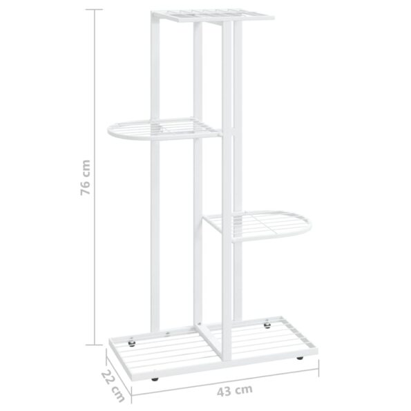 vidaXL 4-poschodový stojan na kvety 43x22x76 cm biely kov – Obrázok 7
