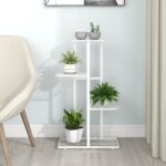 vidaXL 4-poschodový stojan na kvety 43x22x76 cm biely kov