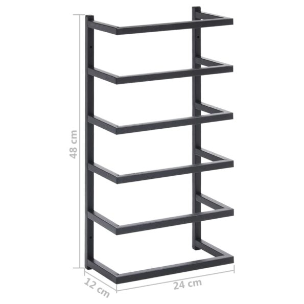 vidaXL Stojan na uteráky čierny 24x12x48 cm oceľ – Obrázok 7