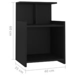 vidaXL Nočné stolíky 2 ks, čierne 40x35x60 cm, kompozitné drevo – Obrázok 8