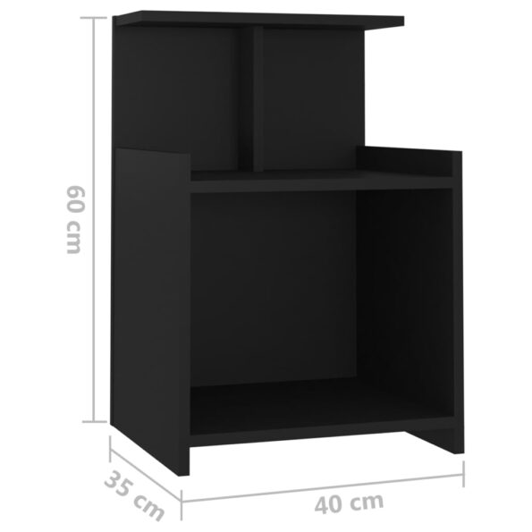 vidaXL Nočné stolíky 2 ks, čierne 40x35x60 cm, kompozitné drevo – Obrázok 8