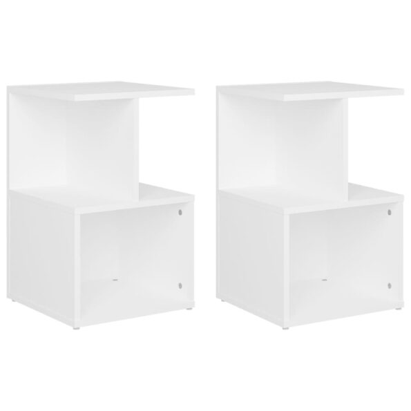 vidaXL Nočné stolíky 2 ks, biele 35x35x55 cm, kompozitné drevo – Obrázok 2