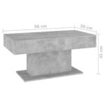 vidaXL Konferenčný stolík, betónovo sivý 96x50x45 cm, kompozitné drevo – Obrázok 6