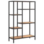 vidaXL Knižnica 80x30x120 cm oceľ a sprac. drevo – Obrázok 2