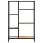 vidaXL Knižnica 80x30x120 cm oceľ a sprac. drevo – Obrázok 3