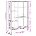 vidaXL Knižnica 80x30x120 cm oceľ a sprac. drevo – Obrázok 5