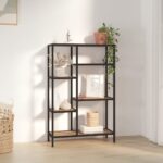 vidaXL Knižnica 80x30x120 cm oceľ a sprac. drevo