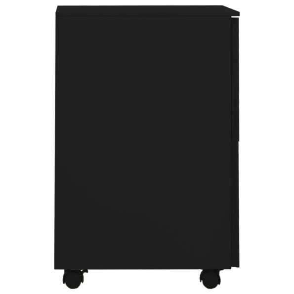vidaXL Mobilná kartotéka čierna 39x45x67 cm oceľ – Obrázok 4