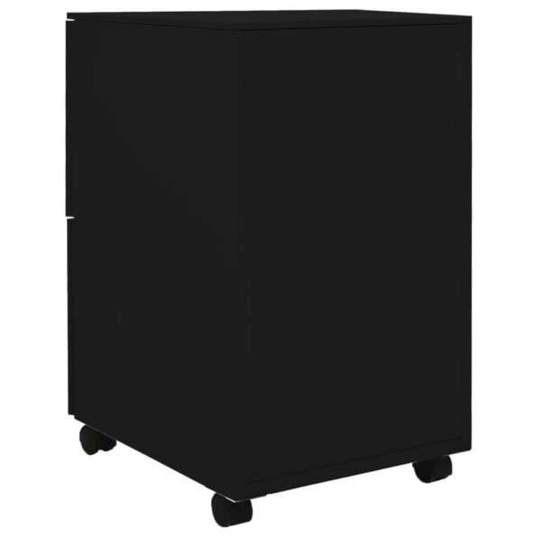 vidaXL Mobilná kartotéka čierna 39x45x67 cm oceľ – Obrázok 5