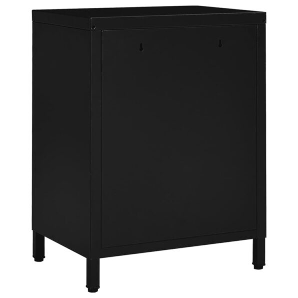 vidaXL Nočný stolík čierny 40x30x54,5 cm oceľ a sklo – Obrázok 7