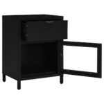 vidaXL Nočný stolík čierny 40x30x54,5 cm oceľ a sklo – Obrázok 8