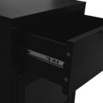 vidaXL Nočný stolík čierny 40x30x54,5 cm oceľ a sklo – Obrázok 9