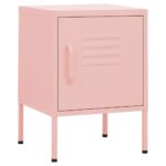 vidaXL Nočný stolík ružový 35x35x51 cm oceľ – Obrázok 2