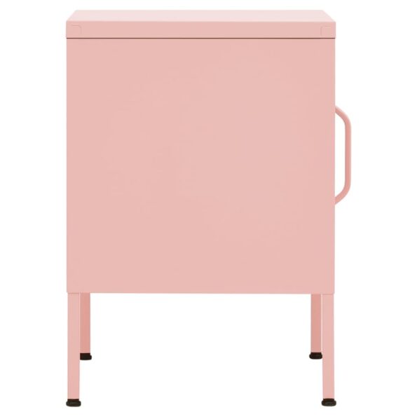 vidaXL Nočný stolík ružový 35x35x51 cm oceľ – Obrázok 7