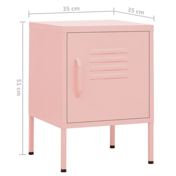 vidaXL Nočný stolík ružový 35x35x51 cm oceľ – Obrázok 9