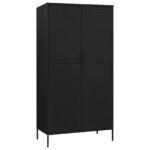 vidaXL Skriňa čierna 90x50x180 cm oceľová – Obrázok 2