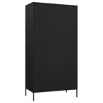 vidaXL Skriňa čierna 90x50x180 cm oceľová – Obrázok 6