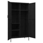 vidaXL Skriňa čierna 90x50x180 cm oceľová – Obrázok 7