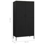 vidaXL Skriňa čierna 90x50x180 cm oceľová – Obrázok 10