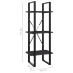 vidaXL Knižnica s 3 policami, sivá 40x30x105 cm, kompozitné drevo – Obrázok 7