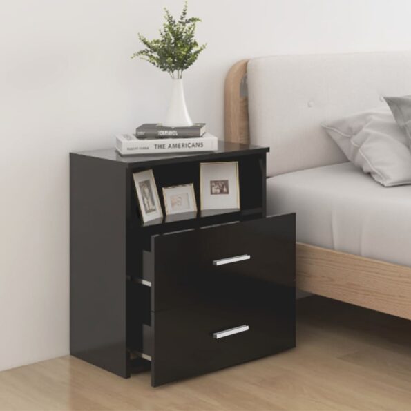 vidaXL Nočný stolík čierny 50x32x60 cm – Obrázok 3