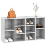 vidaXL Lavica na topánky, betónovo sivá 103x30x55cm kompozitné drevo – Obrázok 3