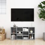 vidaXL Lavica na topánky, betónovo sivá 103x30x55cm kompozitné drevo – Obrázok 4