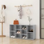 vidaXL Lavica na topánky, betónovo sivá 103x30x55cm kompozitné drevo