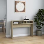 vidaXL Konzolový stolík, dub sonoma 105x30x80 cm, kompozitné drevo – Obrázok 3
