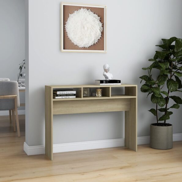 vidaXL Konzolový stolík, dub sonoma 105x30x80 cm, kompozitné drevo – Obrázok 3