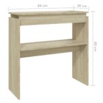 vidaXL Konzolový stolík, dub sonoma 80x30x80 cm, kompozitné drevo – Obrázok 6