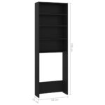 vidaXL Skrinka na práčku čierna 64x24x190 cm – Obrázok 8