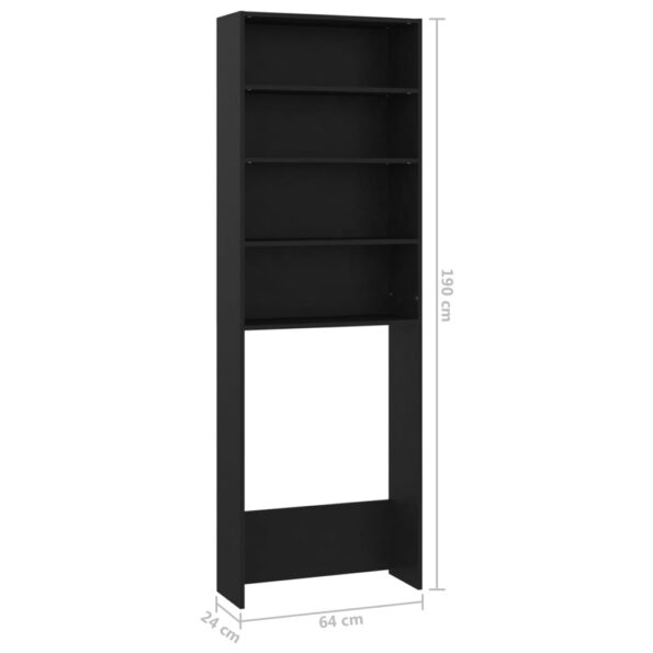 vidaXL Skrinka na práčku čierna 64x24x190 cm – Obrázok 8