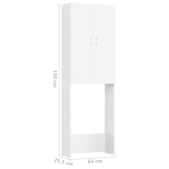 vidaXL Skrinka na práčku, biela 64x25,5x190 cm – Obrázok 9