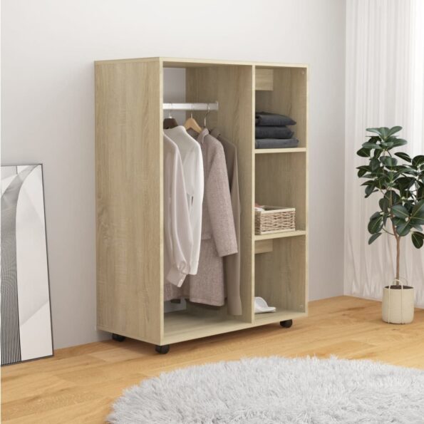 vidaXL Šatník, dub sonoma 80x40x110 cm, kompozitné drevo – Obrázok 3