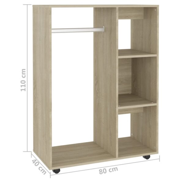 vidaXL Šatník, dub sonoma 80x40x110 cm, kompozitné drevo – Obrázok 7