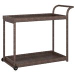 vidaXL Barový vozík hnedý 100x45x83 cm polyratan – Obrázok 2