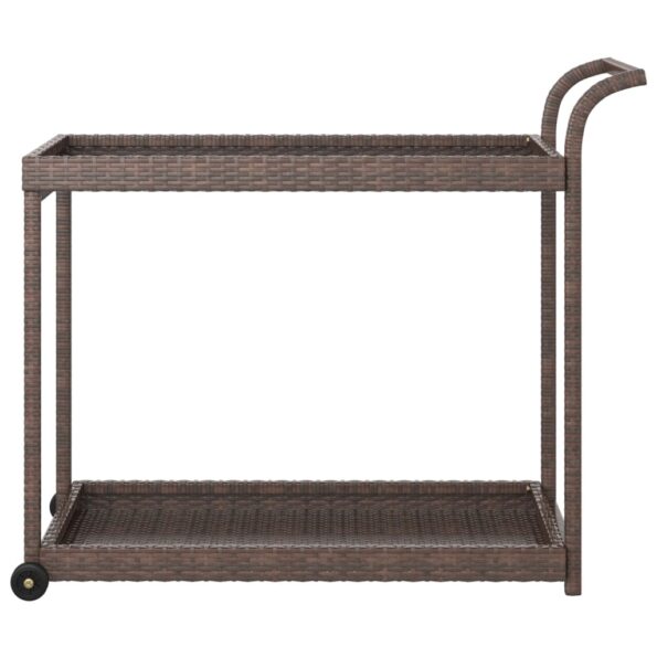 vidaXL Barový vozík hnedý 100x45x83 cm polyratan – Obrázok 3
