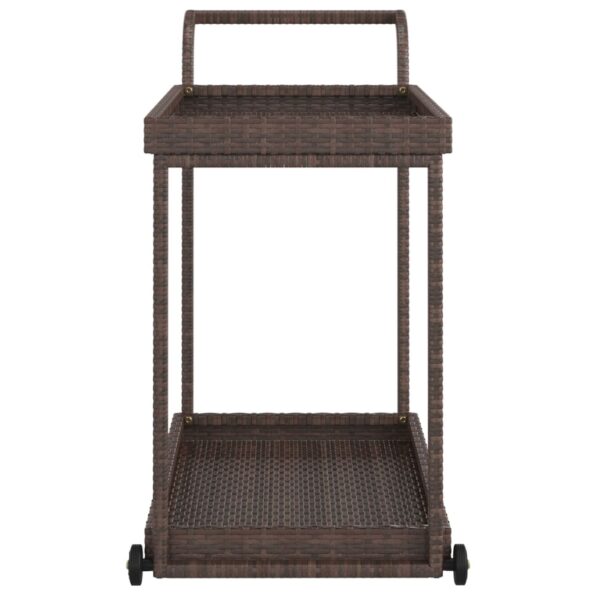 vidaXL Barový vozík hnedý 100x45x83 cm polyratan – Obrázok 4
