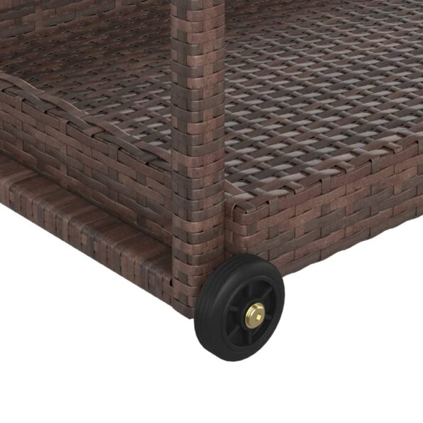 vidaXL Barový vozík hnedý 100x45x83 cm polyratan – Obrázok 5