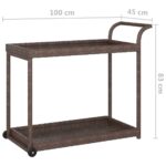 vidaXL Barový vozík hnedý 100x45x83 cm polyratan – Obrázok 6
