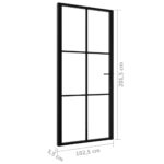 vidaXL Interiérové dvere, ESG sklo a hliník 102,5x201,5 cm, čierne – Obrázok 6