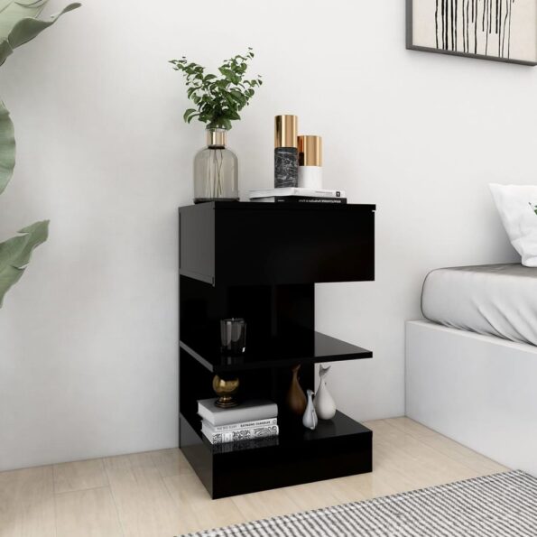 vidaXL Nočné stolíky 2 ks čierne 40x35x65 cm – Obrázok 2