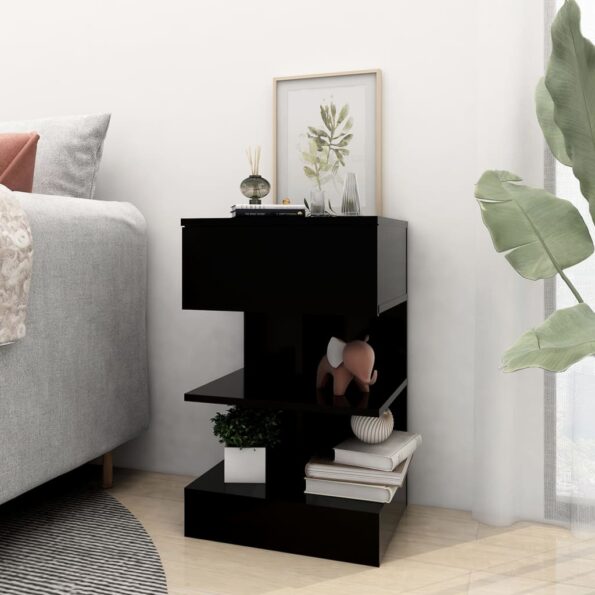 vidaXL Nočné stolíky 2 ks čierne 40x35x65 cm – Obrázok 3