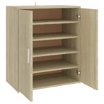 vidaXL Skrinka na topánky, dub sonoma 60x35x70 cm, kompozitné drevo – Obrázok 2