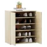 vidaXL Skrinka na topánky, dub sonoma 60x35x70 cm, kompozitné drevo – Obrázok 4
