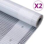 vidaXL Celty Leno 2ks 260 g/m² 1,5x5 m biele