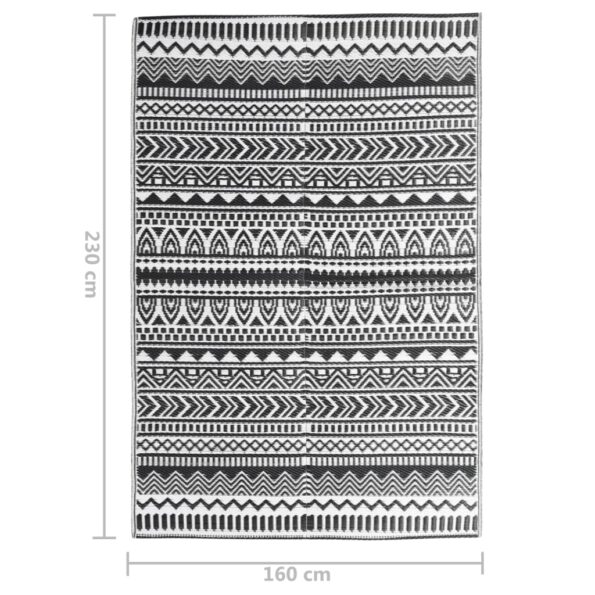vidaXL Vonkajší koberec ARAKIL čierny 160x230 cm PP – Obrázok 7